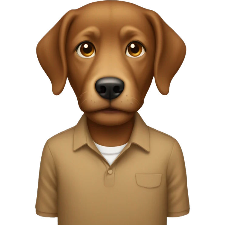 Brown boy with goldendoddle emoji