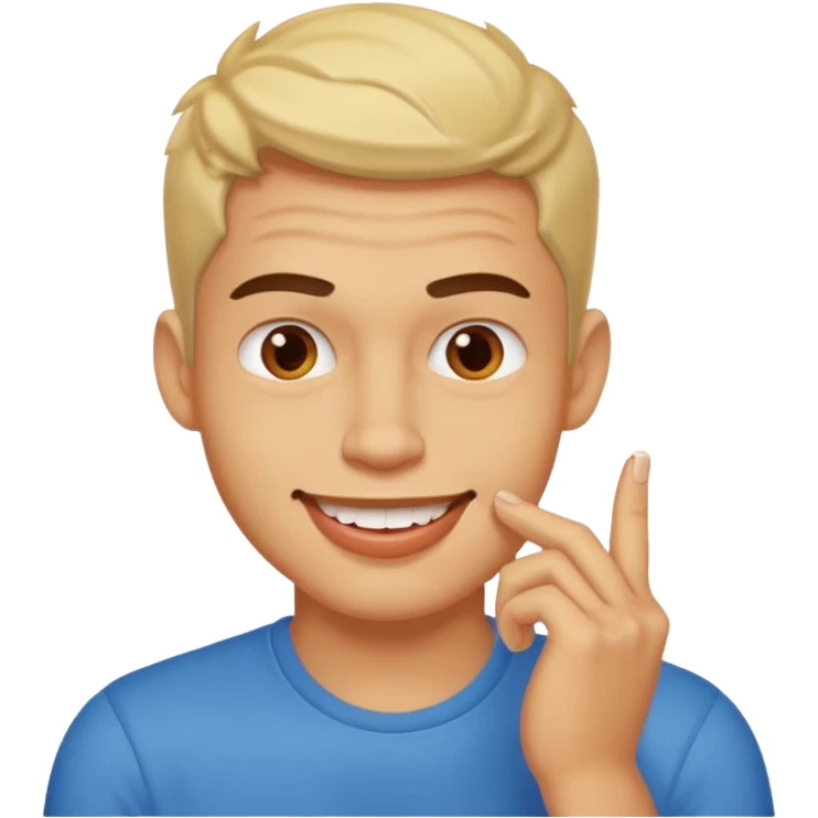 zesty guy biting nail while smirking emoji