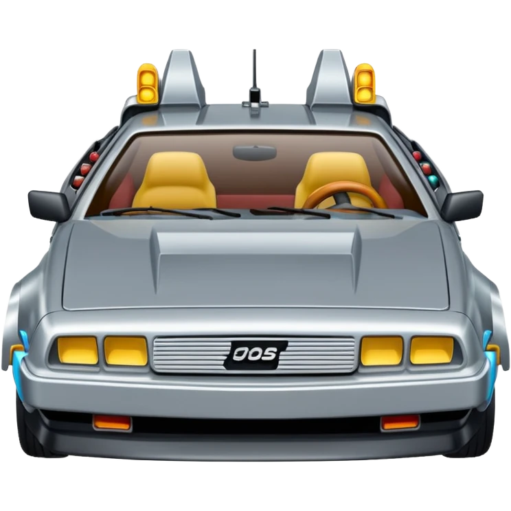 Back to the Future car, no face, emoji style emoji