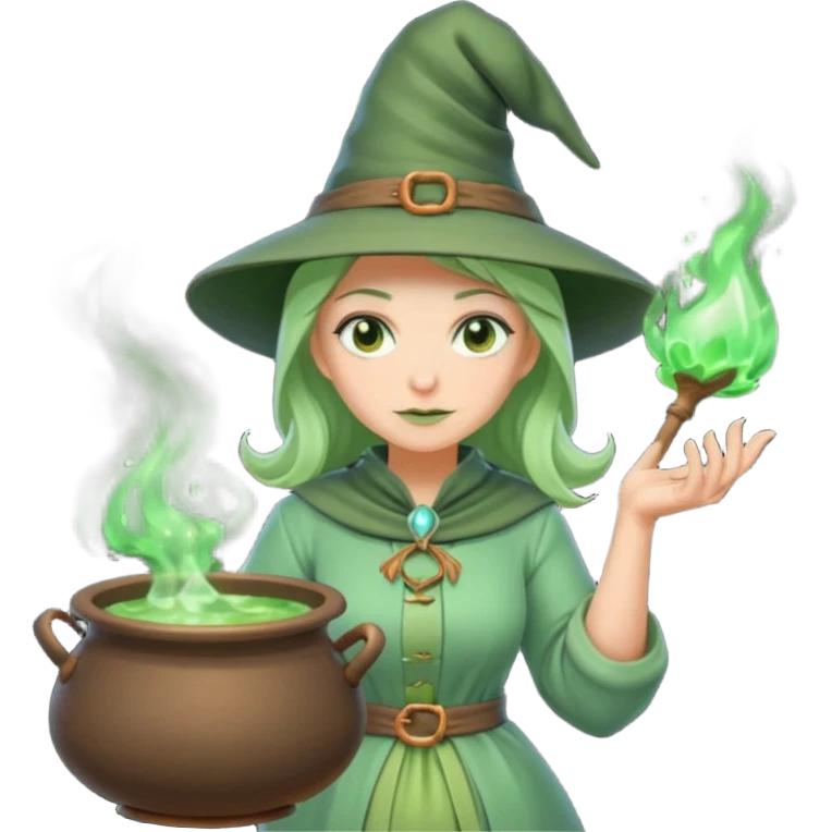 green witch cooking potion emoji