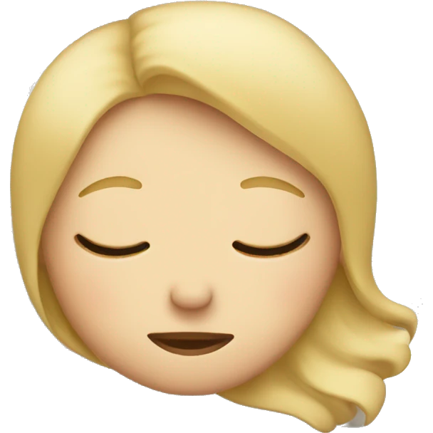 Blond girl sleeping in bed  emoji