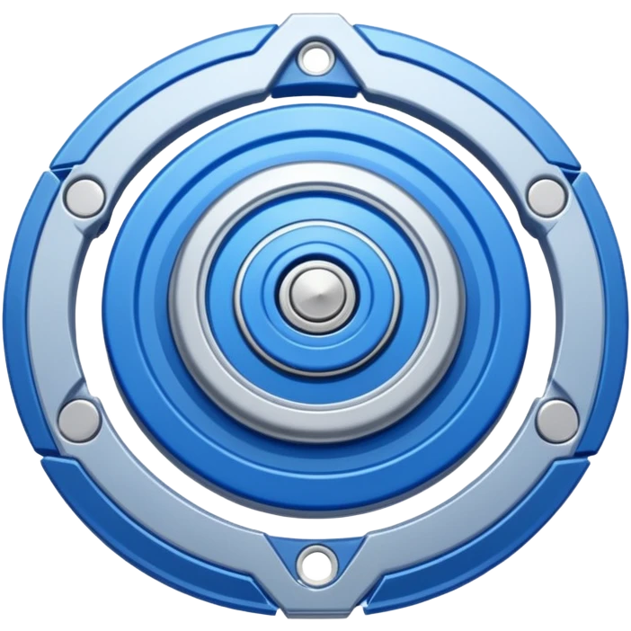 A blue Beyblade with 3 pointed blades like Victory Valtryek emoji