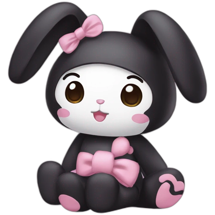 my melody with kuromi emoji
