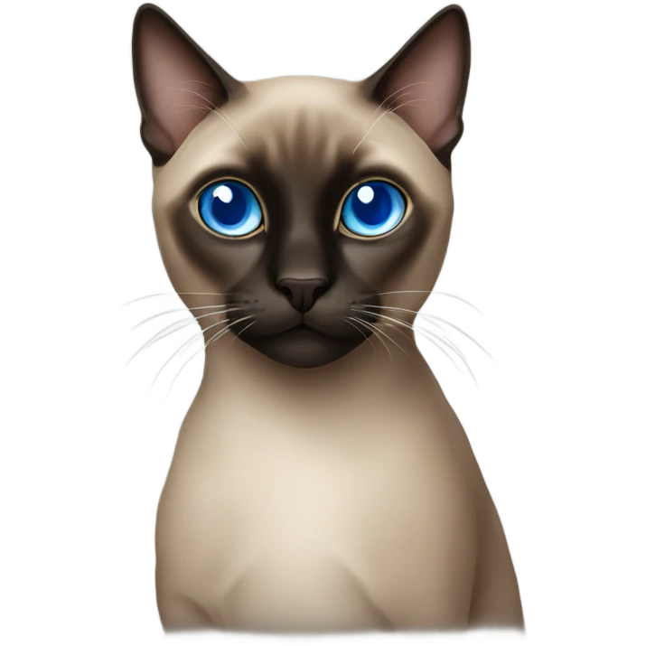 Dark Siamese cat blue eyes emoji
