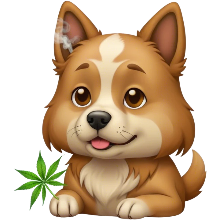 Dog smoke weed emoji