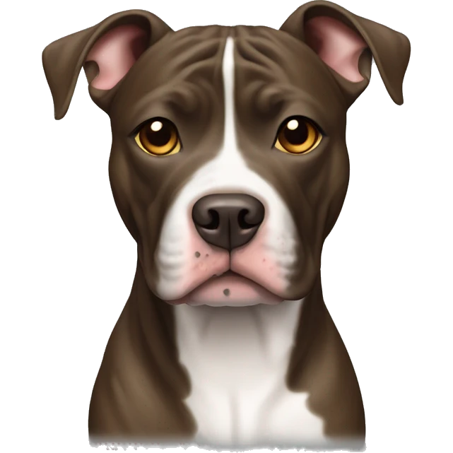 Brindle pit bull with white stripe between eyes emoji