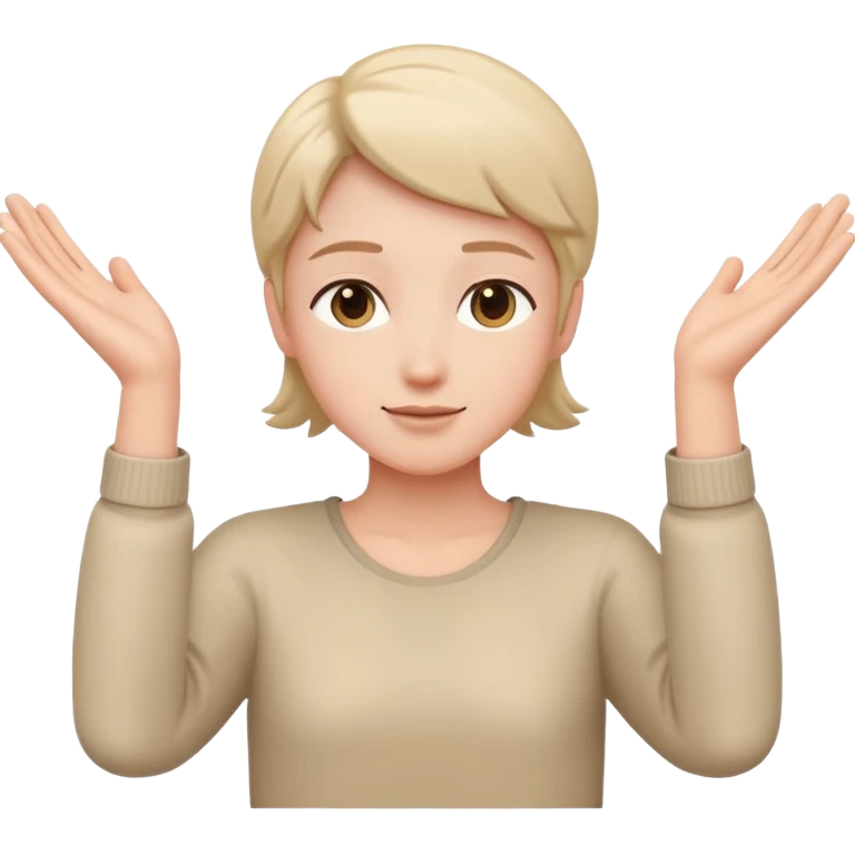 Person with open arms in a trusting pose emoji