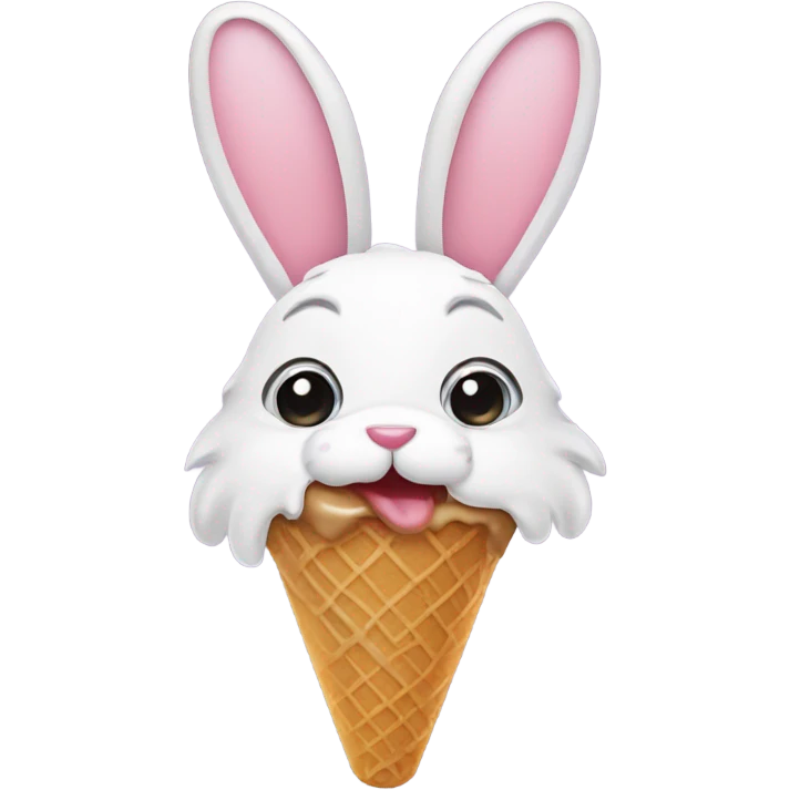 Bunny eating ice cream  emoji