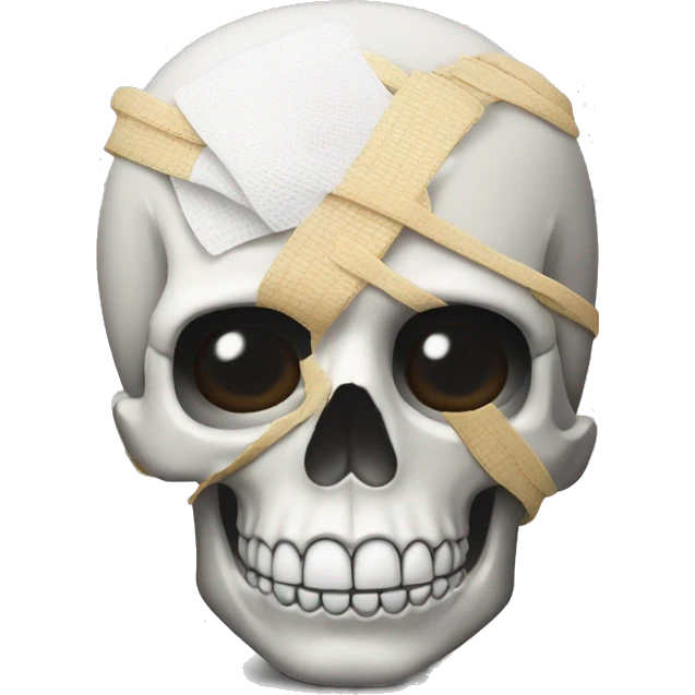 bandage closes eye on a skull emoji