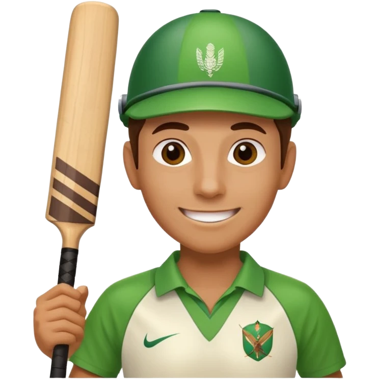 A person celebrating after winning a match of cricket emoji
