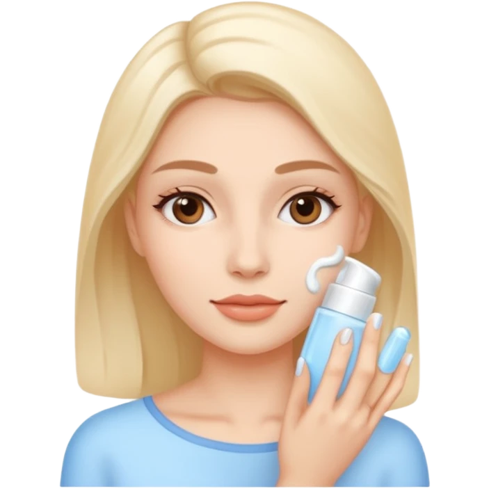 a female moisturising her face emoji