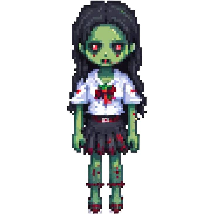 girl zombie with black hair emoji