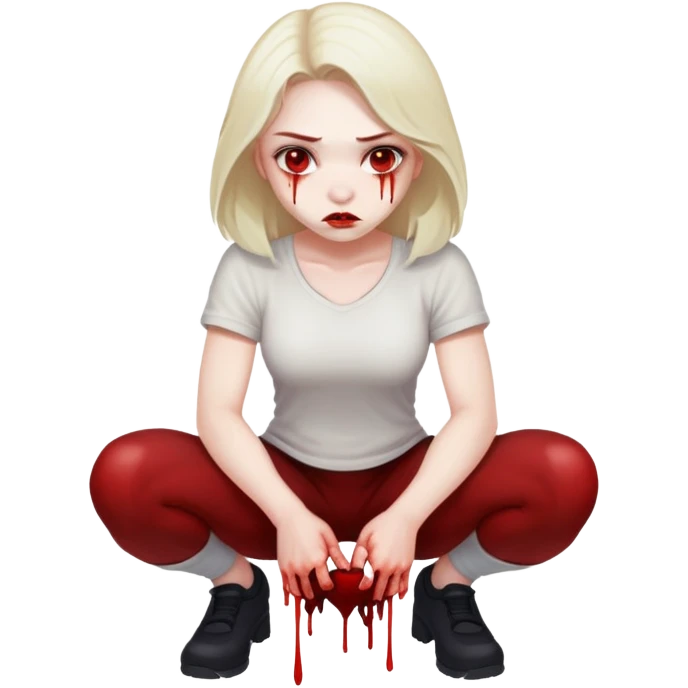 Blood naked girl squatting sfw emoji