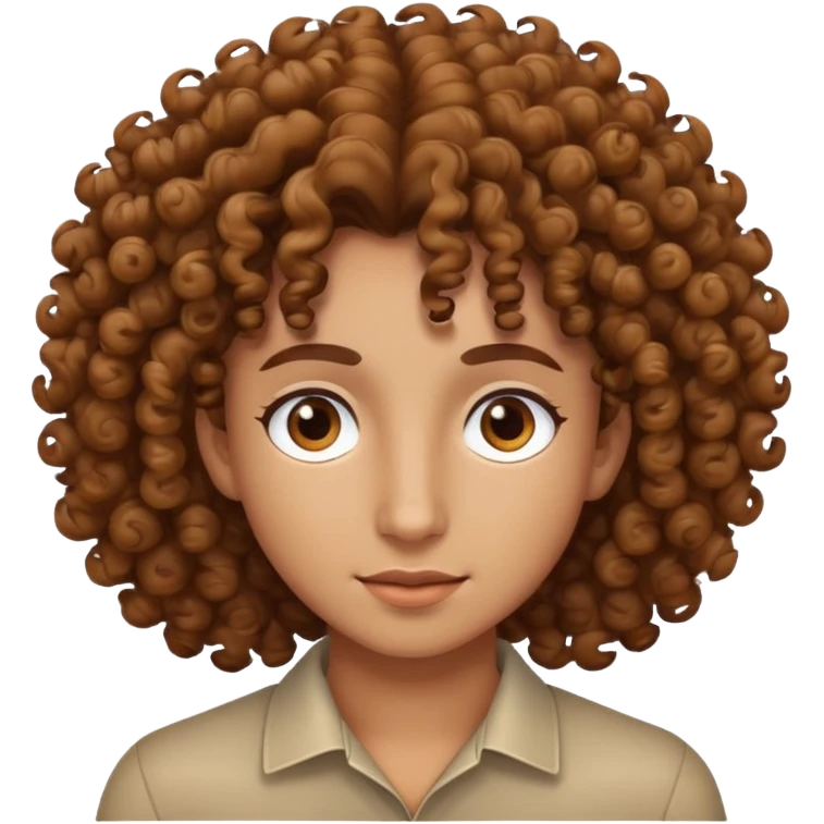 curly hair and brown eyes  emoji