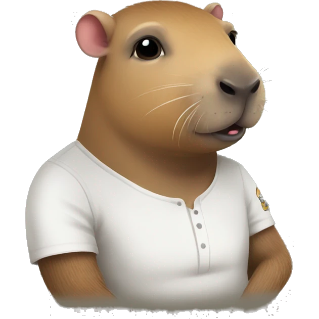 capybara with arm tattoo and a buzzcut emoji
