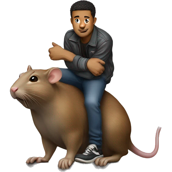 Guy on top of a rat emoji