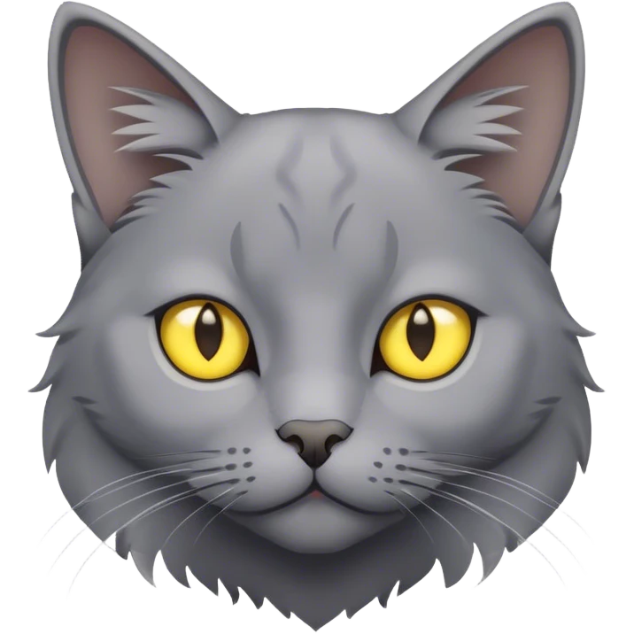 Gray cat with yellow eyes emoji