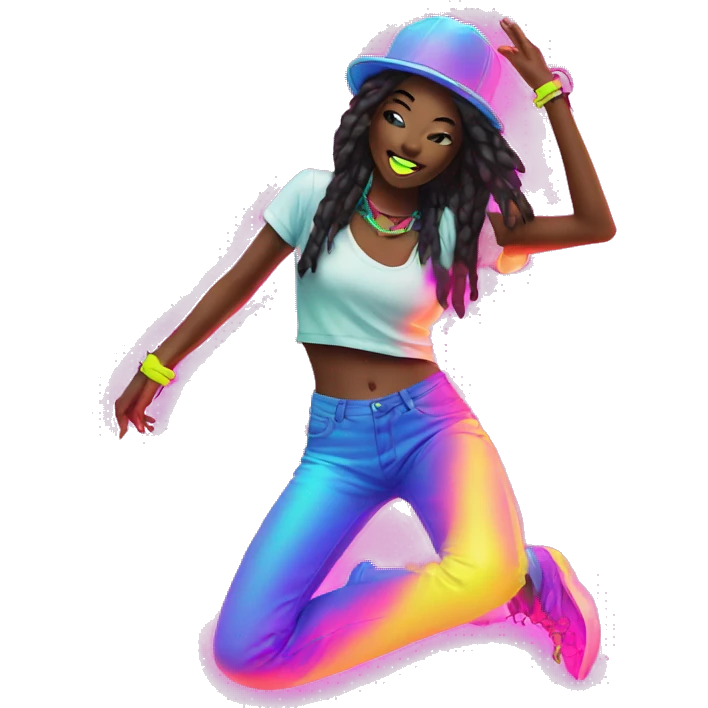 Rave party dancing neon smoking emoji