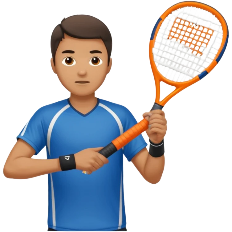 Male, eurasian, wearing sports cloth, swinging padel raquet emoji