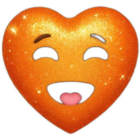 Orange heart with glitter no face emoji
