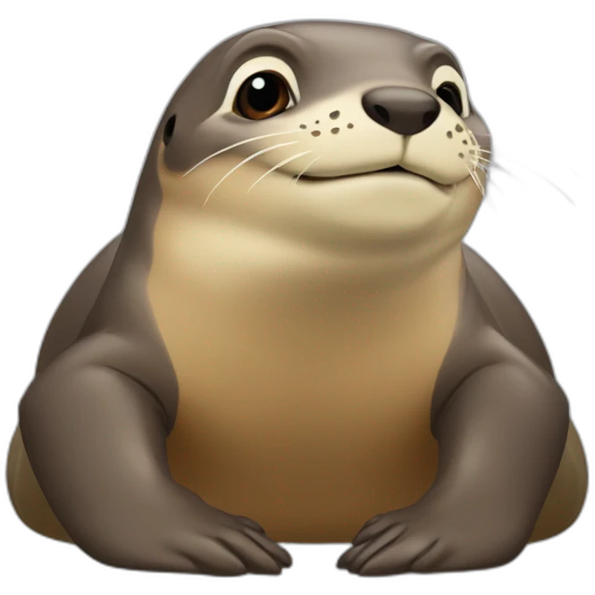 Une loutre sur une tortue emoji