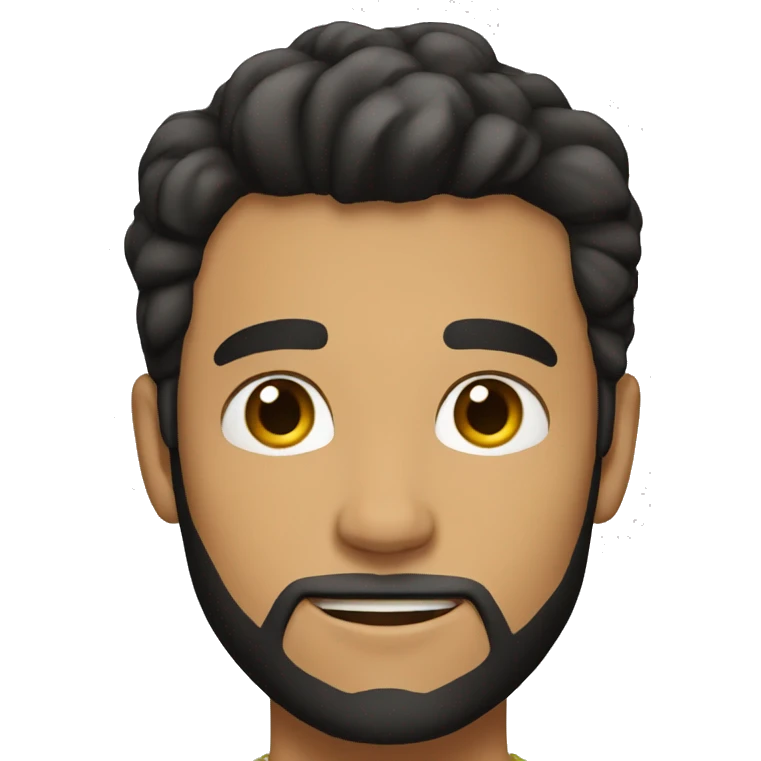 Tan 24 year old guy with black hair and short beard emoji