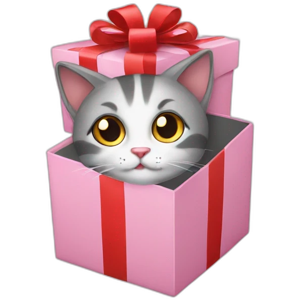 cat gift box emoji