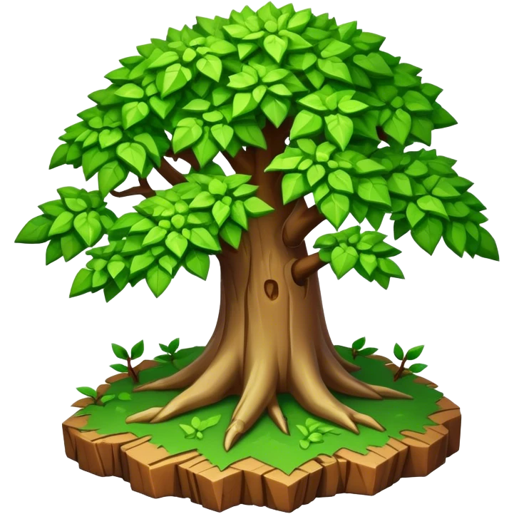 StarCraft-inspired, isometric rugged small tree emoji