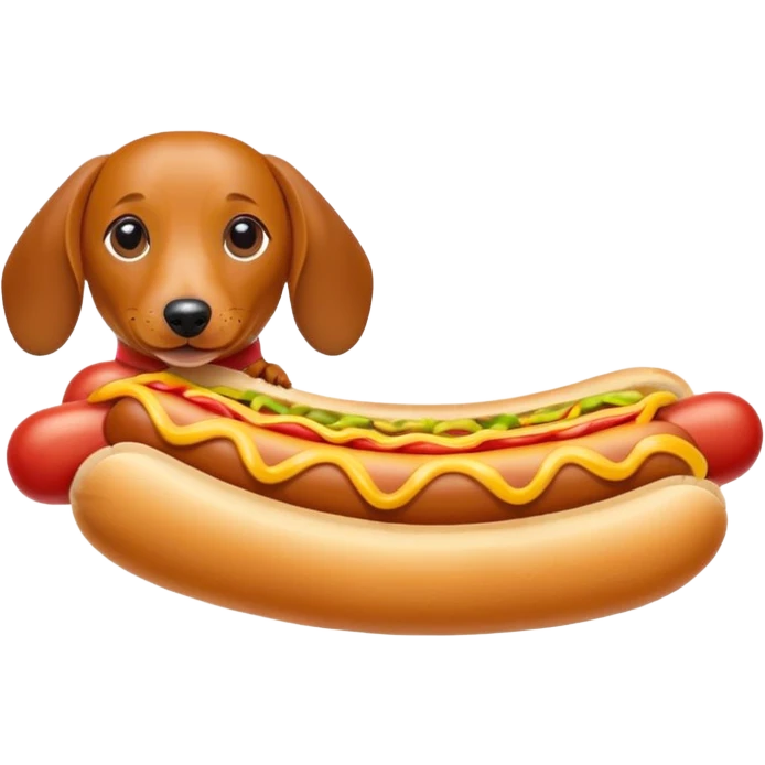 Weiner dog with the body of a hotdog. emoji
