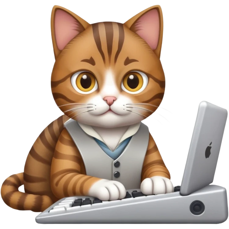 cat software developer with keyboard emoji