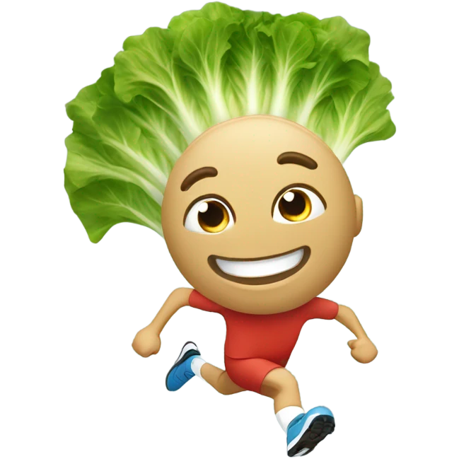 sprinting lettuce joyfully  emoji