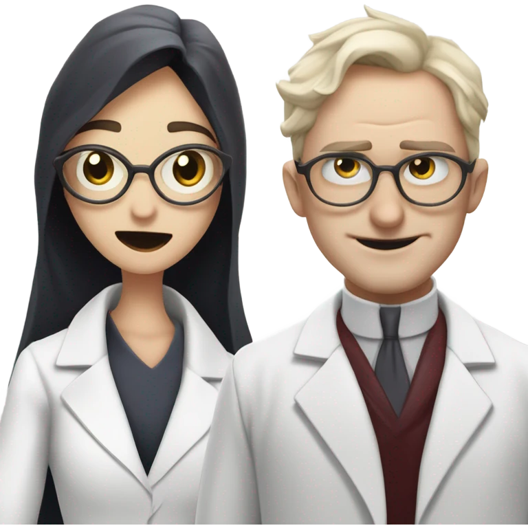 A scientist and vampire in love  emoji