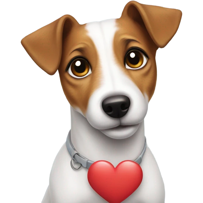 Jack Russel with a heart on her head emoji