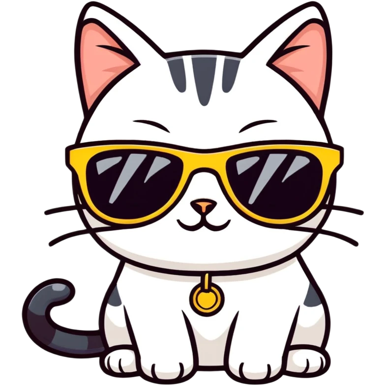 Cat with sunglasses emoji