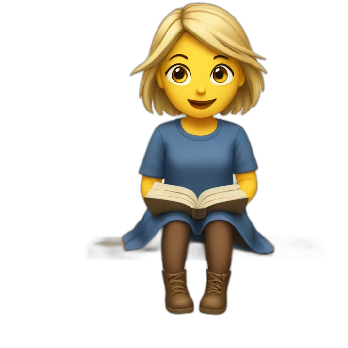 Fille en train de lire emoji