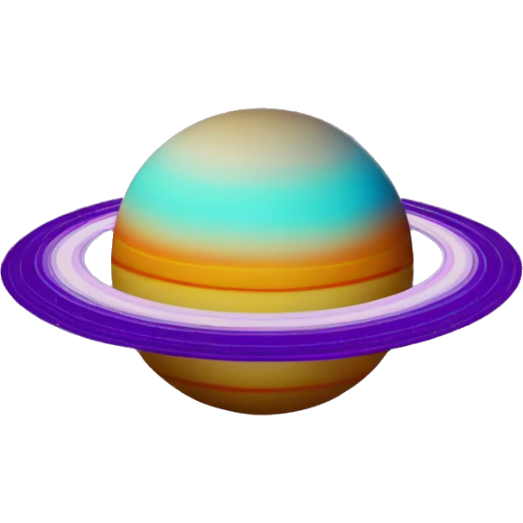 Colorful Saturn with rings  emoji