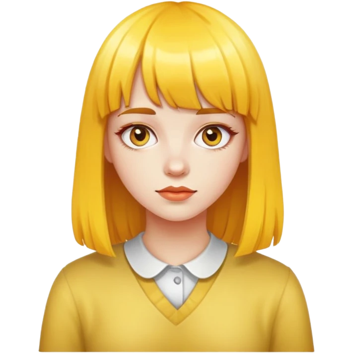 Girl with yellow bangs emoji