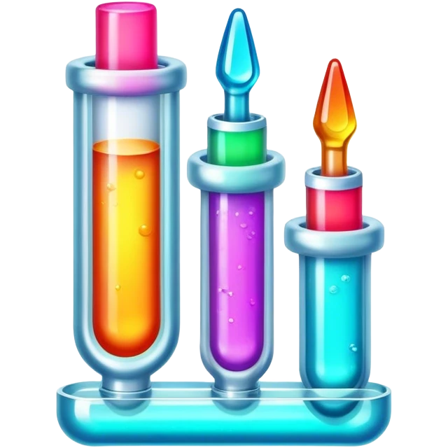 Epoxy resin art icon, jewelry and decorative items made with fluorescent epoxy resin, visible tubes of resin with bright colors, mixing tools, and molds, glowing effect on the resin, minimalistic style, clean lines, transparent background. emoji