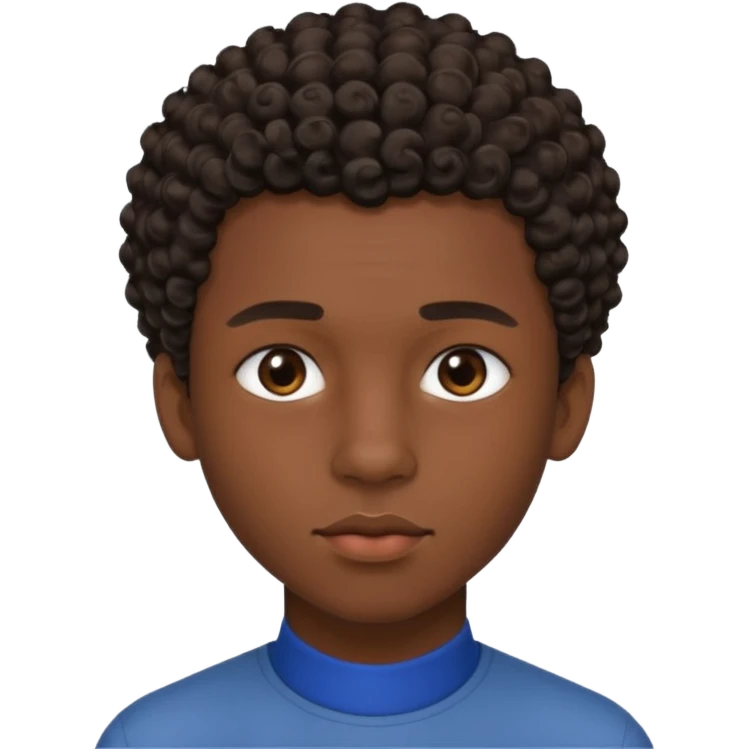 Une homme de 17 ans il a la peau noir foncé , des lèvres pulpeuses  . Il a un taper bouclé  mais que au dessus car les cheveux ont un taper et des contours  emoji