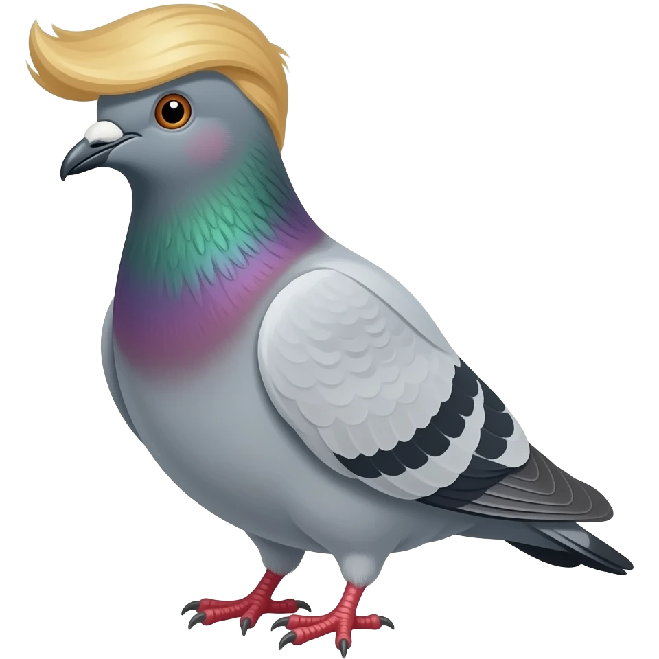 Donald Trump avec un pigeon emoji
