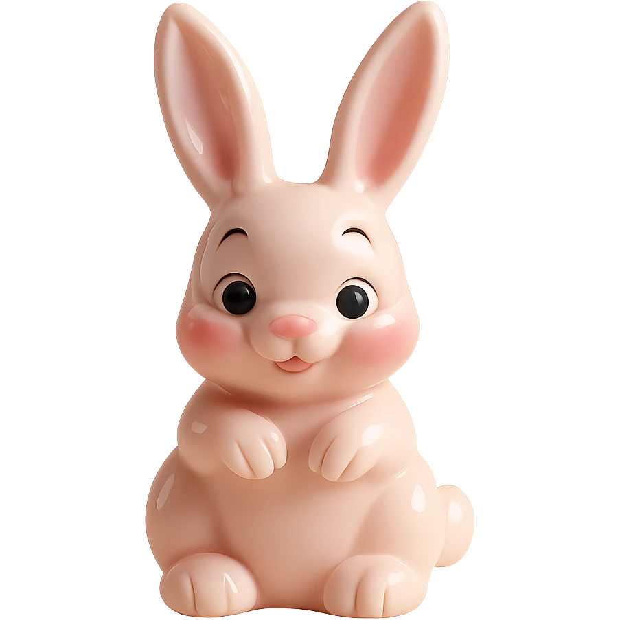 Isolate the bunny-shaped candy on a transparent background, removing all background elements. emoji