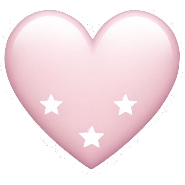 Light pink heart with whit stars emoji