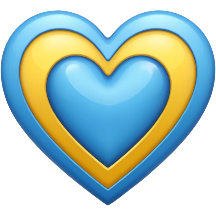 Fusiona un corazón amarilla con uno azul más básico  emoji