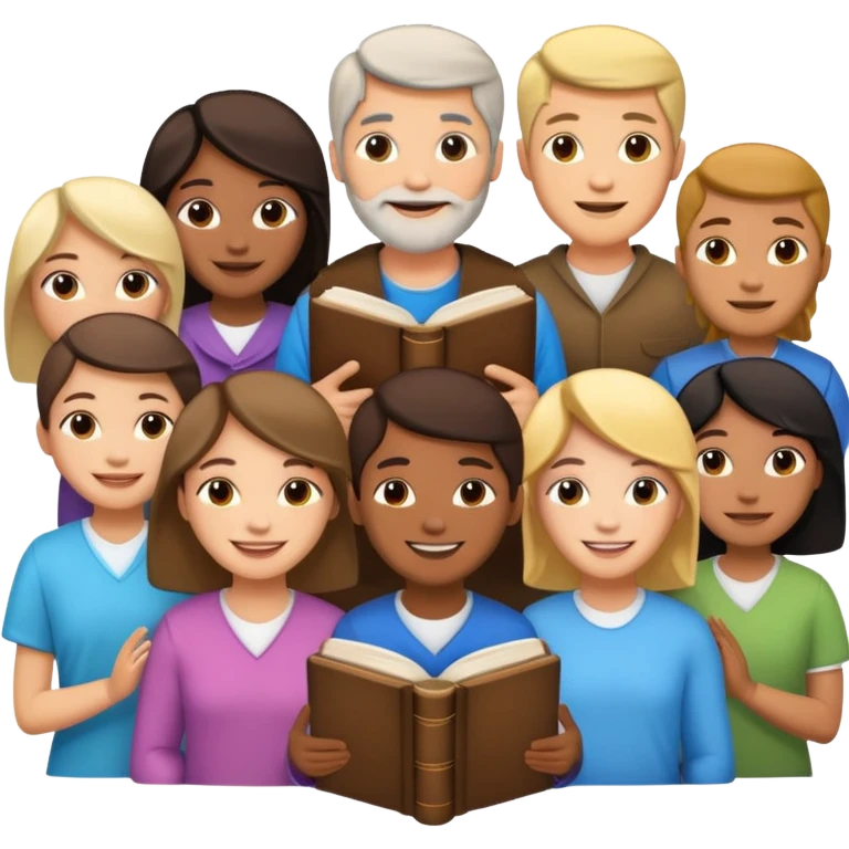 bible with people of different races and genders around it demonstrating equality emoji
