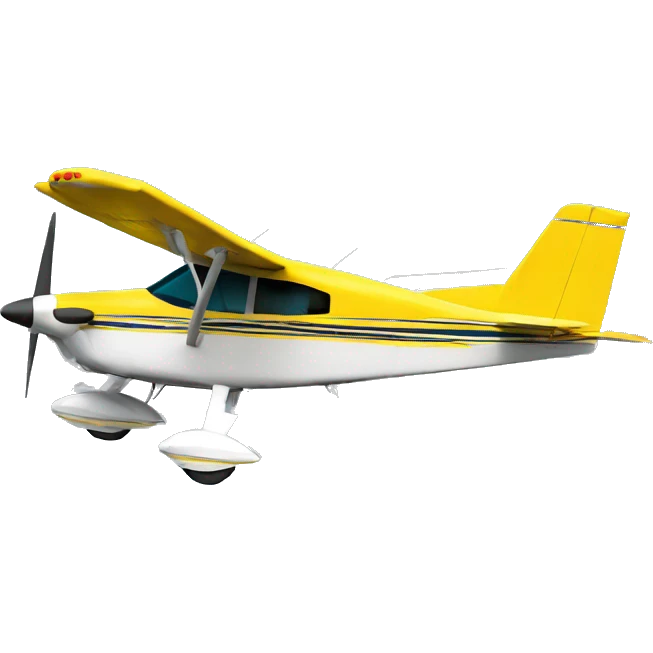 Real airplane cessna modelo 182 yellow emoji