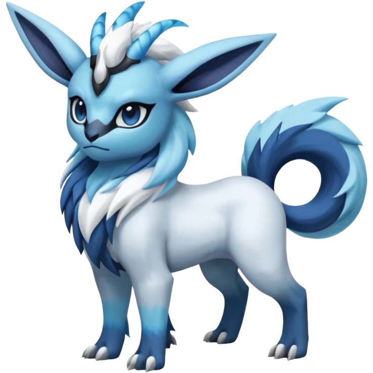Scaly cute realistic Absol-Cobalion-Glaceon-Suicune-Amaura-fusion emoji