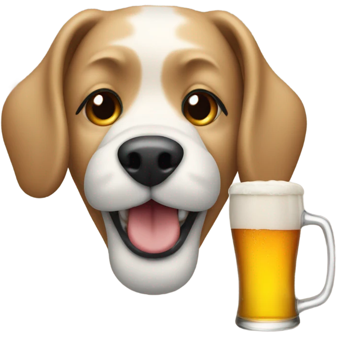 Dog drinking a beer  emoji