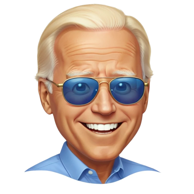 Joe Biden blue eyes laughing sunglasses emoji