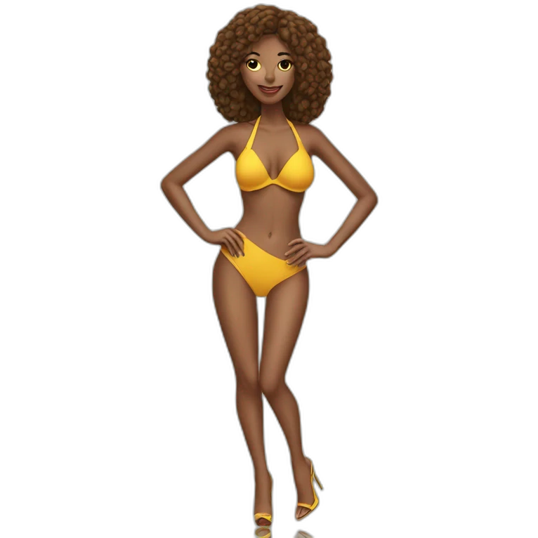 sexy woman on high heels swim suit long legs emoji
