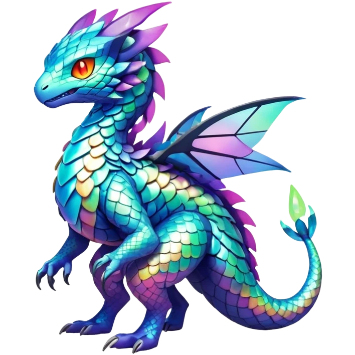 Elemental Exotic Colorful Fantasy Pokémon-Fakémon-hybrid-creature (full body) emoji